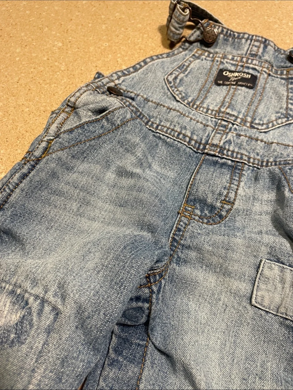 OshKosh B'gosh Distressed Light Blue Denim Overalls for Kids